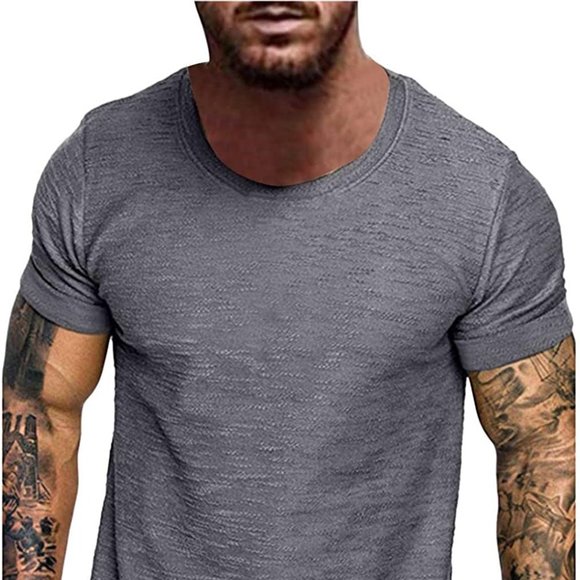 Men's Dry Fit T-shirt Crew Neck Short Sleeve Mens Shirts Comfort T-shirts Colorf - Picture 1 of 5